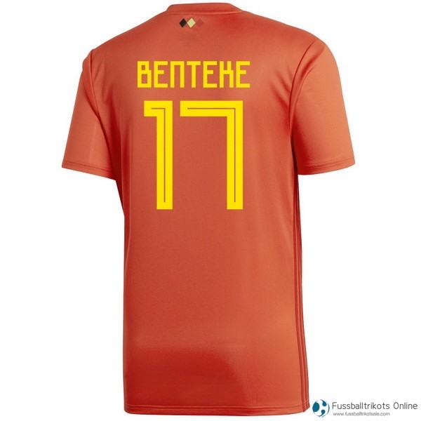 Belgica Trikot Heim Benteke 2018 Rote Fussballtrikots Günstig